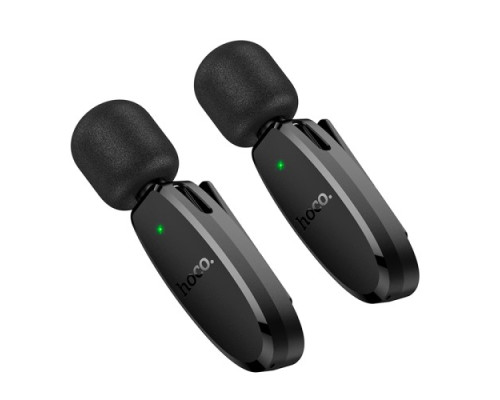 Мікрофон Петлічний HOCO L15 Dual-mic clip-on wireless digital microphone(iP/Type-C) Black mag-6942007638623139073