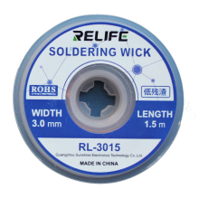 Очищувач (обплетення) припою RELIFE RL-3015 3.0mm x 1,5m PLS-00-00079454