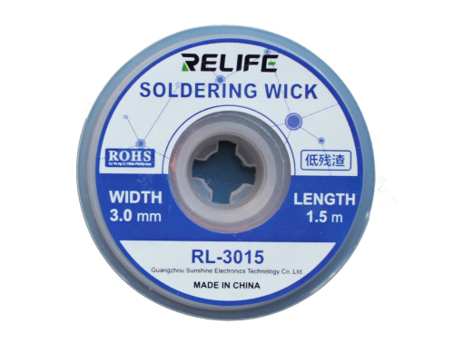 Очищувач (обплетення) припою RELIFE RL-3015 3.0mm x 1,5m PLS-00-00079454
