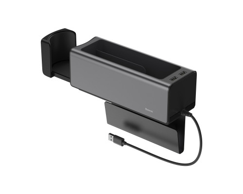 Автомобільний органайзер Baseus Deluxe Metal Armrest Console Organizer(dual USB power supply)Black