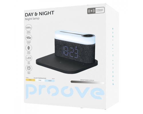 Нічник з Бездротовою Зарядкою Proove Day & Night dark gray 2003000167467 6901111481471