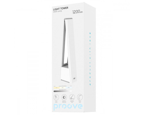 Настільна лампа Proove Light Tower 1200 mAh white 2001001951689 6901118030573