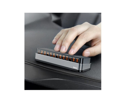 Паркувальна карта Baseus Moonlight Box Series Temporary Parking Number Plate Dark gray (ACNUM-B0G)