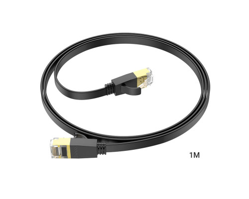 Мережевий кабель HOCO US07 General pure copper flat network cable(L=1M) Black (6931474780683)