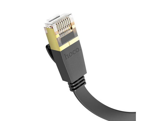 Мережевий кабель HOCO US07 General pure copper flat network cable(L=1M) Black (6931474780683)