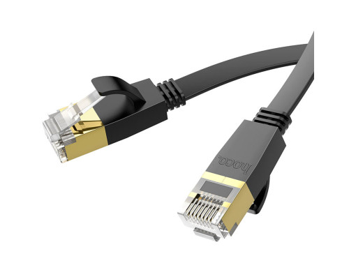 Мережевий кабель HOCO US07 General pure copper flat network cable(L=1M) Black (6931474780683)