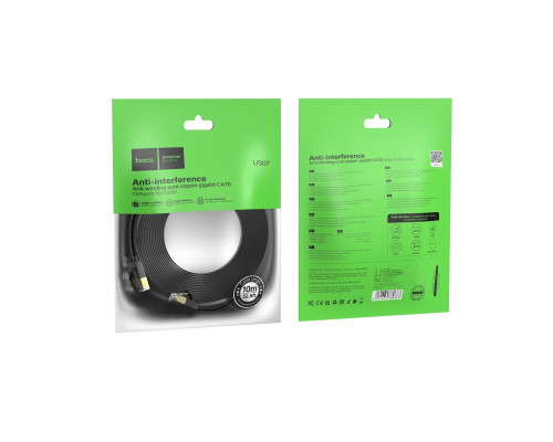 Мережевий кабель HOCO US07 General pure copper flat network cable(L=10M) Black (6931474780713)