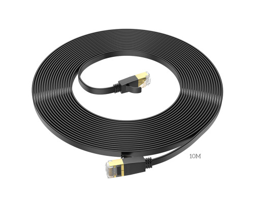 Мережевий кабель HOCO US07 General pure copper flat network cable(L=10M) Black (6931474780713)