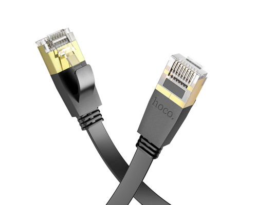 Мережевий кабель HOCO US07 General pure copper flat network cable(L=10M) Black (6931474780713)