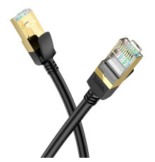 Мережевий кабель HOCO US02 Level pure copper gigabit ethernet cable(L=1M) Black (6931474761958)
