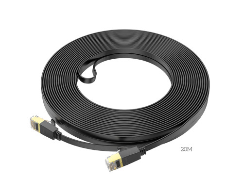 Мережевий кабель HOCO US07 General pure copper flat network cable(L=20M) Black (6931474780720)