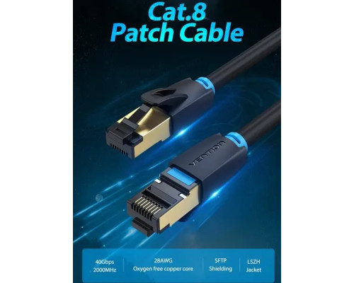 Мережевий кабель Vention Cat.8 SFTP Patch Cable 0.5M Black (IKABD) (IKABD)