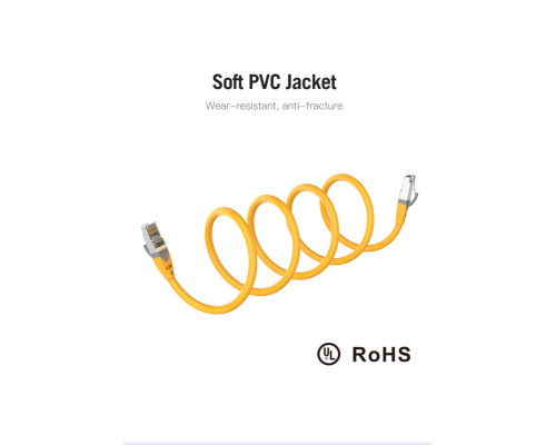 Мережевий кабель Vention Cat.6A SFTP Patch Cable 1M Yellow (IBHYF)