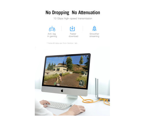 Мережевий кабель Vention Cat.6A SFTP Patch Cable 1.5M Yellow (IBHYG)