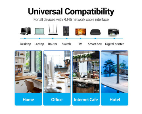 Мережевий кабель Vention Cat.6 UTP Patch Cable 1.5M Black (IBEBG) (IBEBG)