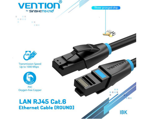 Мережевий кабель Vention Cat.6 UTP Patch Cable 1.5M Black (IBEBG) (IBEBG)