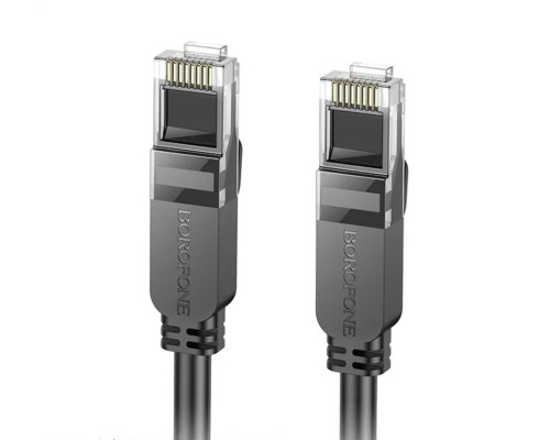 Мережевий кабель BOROFONE BUS01 Category 6 Gigabit network cable(L=1M) Black (6941991103933)