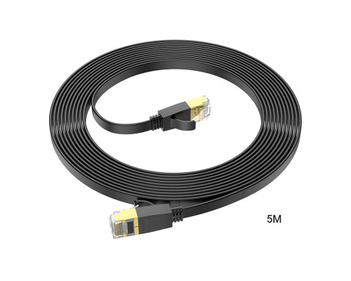 Мережевий кабель HOCO US07 General pure copper flat network cable(L=5M) Black (6931474780706)