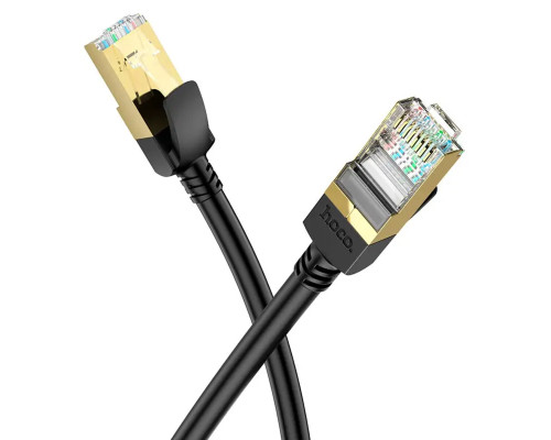 Мережевий кабель HOCO US02 Level pure copper gigabit ethernet cable(L=3M) Black (6931474761965)