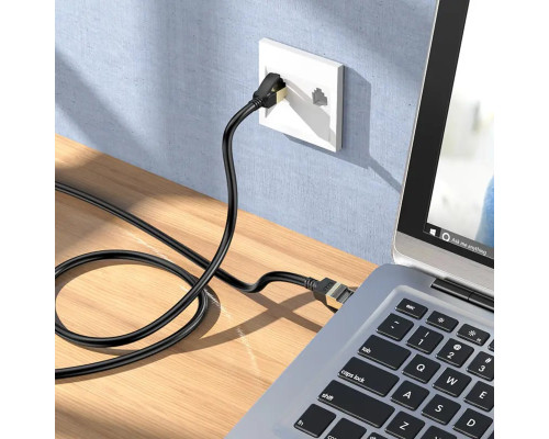 Мережевий кабель HOCO US02 Level pure copper gigabit ethernet cable(L=3M) Black (6931474761965)