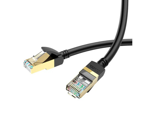 Мережевий кабель HOCO US02 Level pure copper gigabit ethernet cable(L=3M) Black (6931474761965)