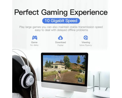 Мережевий кабель Vention Flat Cat.7 Patch Cable 1.5M Black (ICABG)