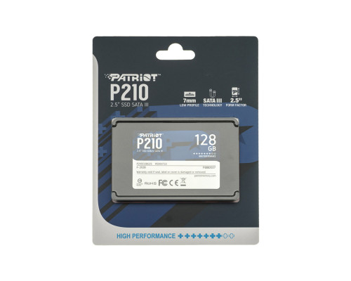 Жорсткий диск 2.5 SSD 128Gb Patriot P210 Series, P210S128G25, TLC 3D, SATA-III 6Gb/s, зап/чит. - 430/450мб/с NBB-96523