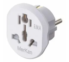 Мереживний перехідник Travel adaptor Merkan EU White mag-2000001635506143502