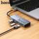 Type-C(PD) HUB HOCO HB50 Wow 5-in-1 multi-function converter(HDTV+PD+USB3.0*3) Grey mag-6942007647298139081
