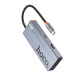 Type-C(PD) HUB HOCO HB50 Wow 5-in-1 multi-function converter(HDTV+PD+USB3.0*3) Grey mag-6942007647298139081