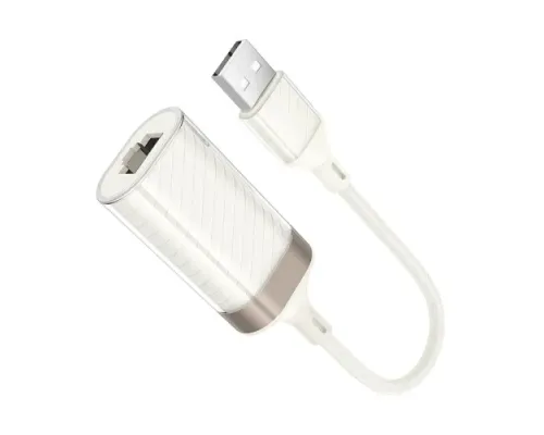 Перехідник HOCO UA41 Crystal USB ethernet adapter (100 mbps) apricot mag-6942007658492144375