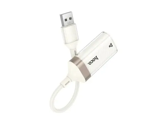 Перехідник HOCO UA41 Crystal USB ethernet adapter (100 mbps) apricot mag-6942007658492144375