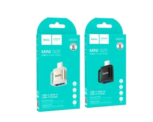 Перехідник HOCO UA31C Type-C male to USB female OTG adapter Gray mag-6942007628136145275