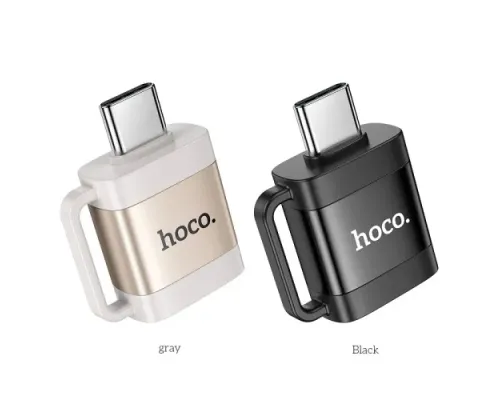 Перехідник HOCO UA31C Type-C male to USB female OTG adapter Gray mag-6942007628136145275
