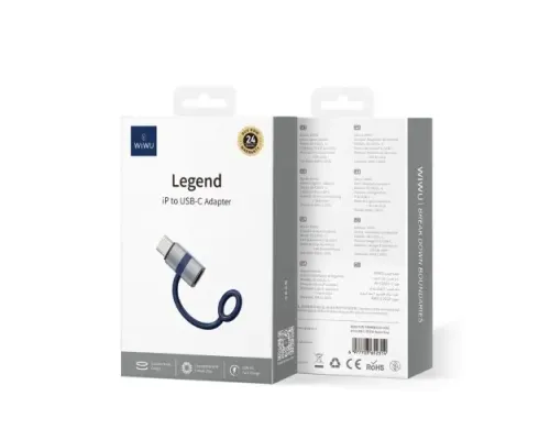 Перехідник WiWU Wi-C052 USB to Type-C Legend Series Converter Grey mag-6977703652321153597