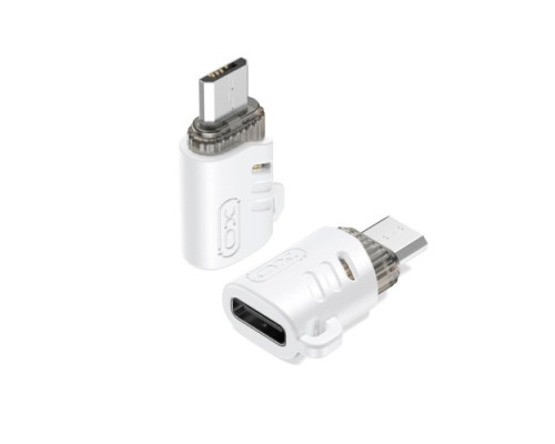 OTG-адаптер XO NB256H Type-c female to Micro male connector (with hanging rope) Білий mag-6920680851928140377