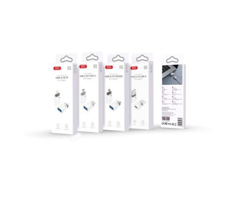 OTG-адаптер XO NB256H Type-c female to Micro male connector (with hanging rope) Білий mag-6920680851928140377