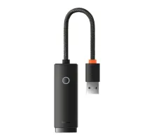 USB Перехідник Baseus Lite Series Ethernet Adapter USB to RJ45 LAN Port (100Mbps) Black WKQX000001 mag-6932172606022147463