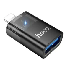 Перехідник HOCO UA36 iP male to USB female OTG transparent adapter mag-6942007647151152315