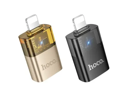 Перехідник HOCO UA36 iP male to USB female OTG transparent adapter mag-6942007647151152315