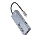 Type-C(PD) HUB HOCO HB51 Wow 6-in-1 multi-function converter(HDTV+RJ45+PD+USB3.0*3) Grey mag-6942007647304139082