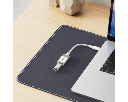 Перехідник HOCO UA39A Crystal Type-C male to USB female 3.0 adapter apricot mag-6942007658485145101