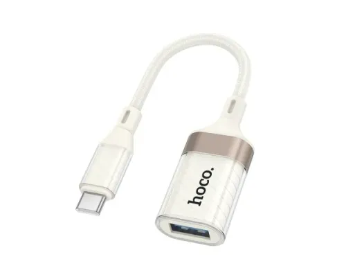 Перехідник HOCO UA39A Crystal Type-C male to USB female 3.0 adapter apricot mag-6942007658485145101