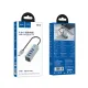 USB HUB HOCO HB1B 4-in-1 converter(USB to USB3.0*4) Metal Grey mag-6942007667319152115