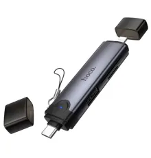 Картрідер HOCO HB56B Victory Type-C/iP 3-in-1 card reader Metal gray mag-6942007675741153740
