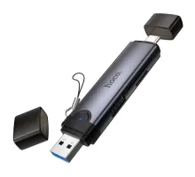 Картрідер HOCO HB56 Victory USB/Type-C 3-in-1 card reader Metal gray mag-6942007675727153866