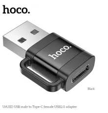 Перехідник HOCO UA31D USB male to Type-C female USB2.0 adapter Black mag-6942007628143145276
