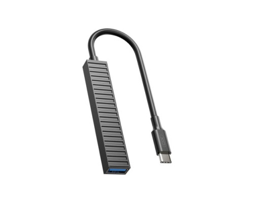 USB-Хаб XO HUB014B Plastic portable 4 in 1 (Type-C to USB3.0+USB2.0 / 2+TF) Чорний mag-6920680844876140357