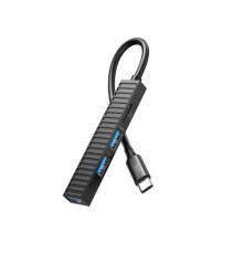 USB-Хаб XO HUB014B Plastic portable 4 in 1 (Type-C to USB3.0+USB2.0 / 2+TF) Чорний mag-6920680844876140357