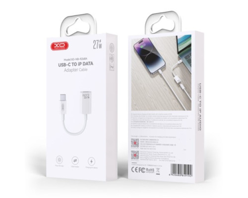 OTG-адаптер XO NB-R268A Type-c to Lightning 27W Charging Cable Model Imitation Original Adapte Білий mag-692068085683160174
